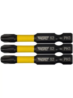 Бита PH3 х 50мм S2 3шт. торсионная намагниченная WURZ 2950-3