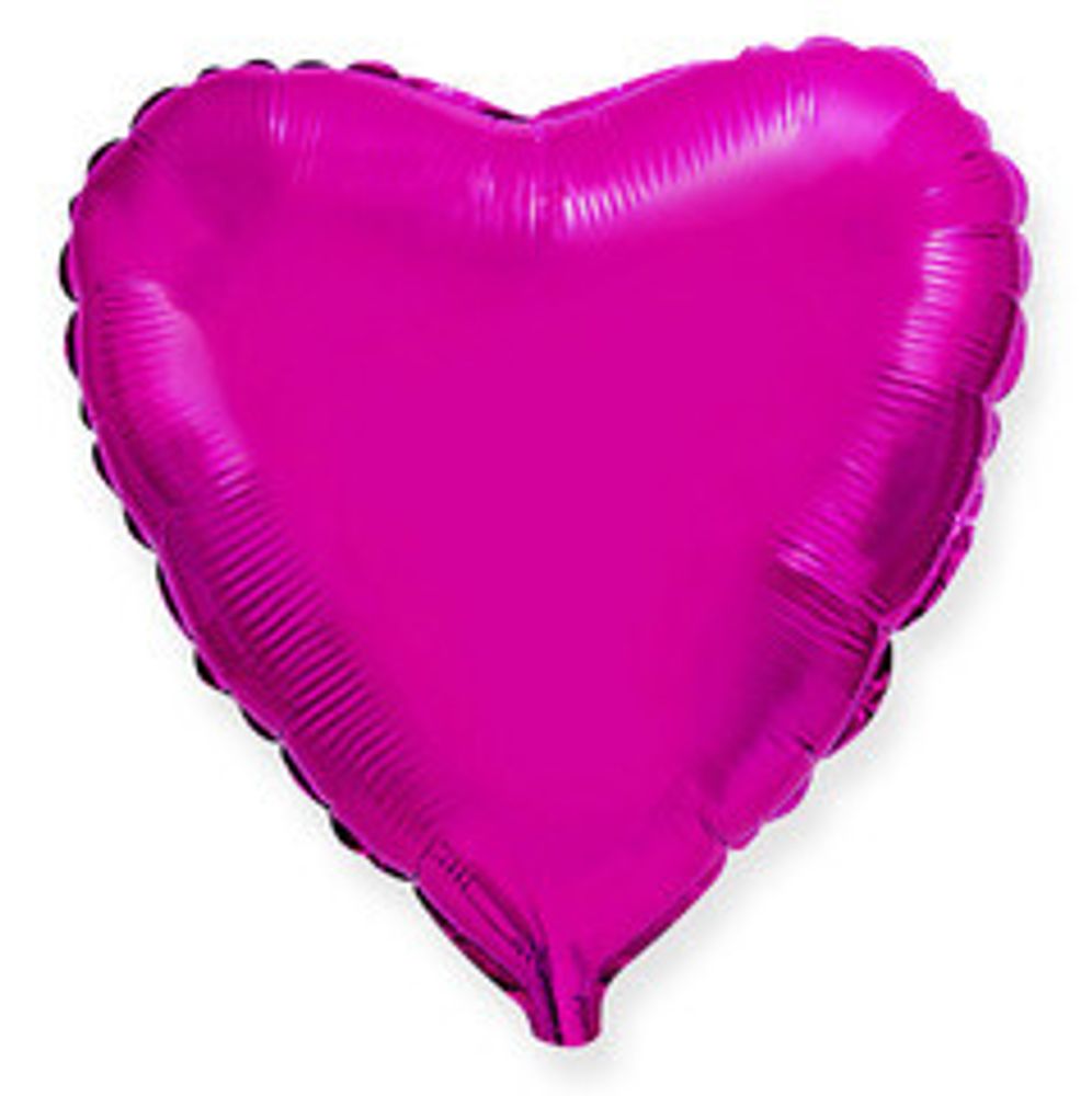 Ф Б/РИС 18&quot; СЕРДЦЕ Металлик Fuchsia Фуксия
