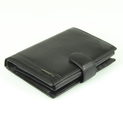 Стильное мужское чёрное портмоне книжка 14х10 см с отделением для авто документов из натуральной кожи яка Dublecity M100-DC11-07A в подарочной коробке