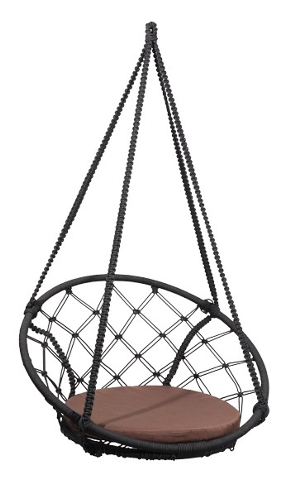 Складное кресло-кокон AOSTA черное, коричневая подушка (Laura Outdoor)