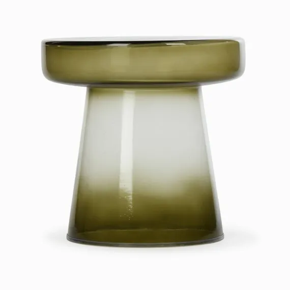 Кофейный стол Meliora Fade Ø37х40 см, прозрачное зеленое стекло