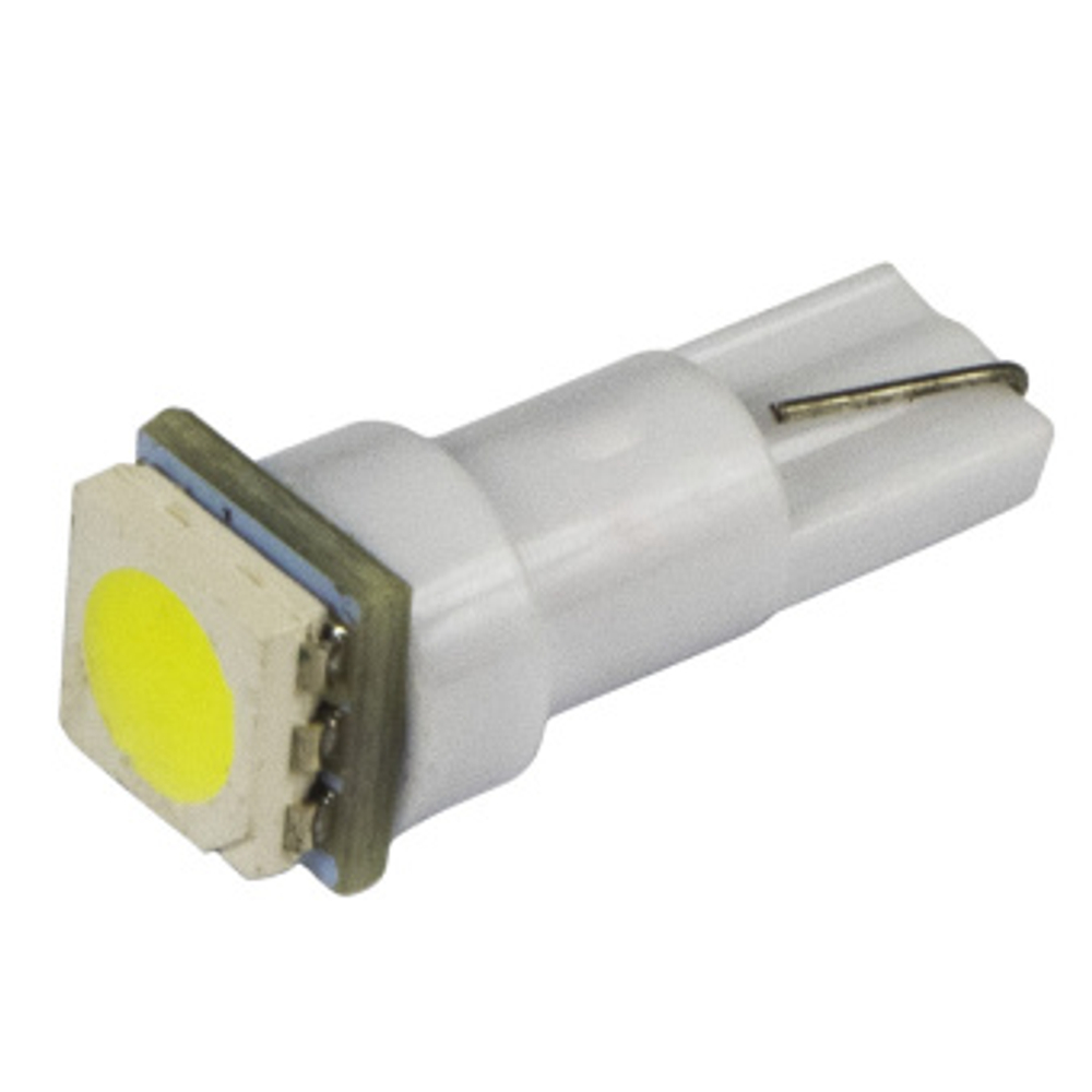 Светодиод 12V T 5   1SMD WHITE 5050  (без патрона) белый X0037/12VT5/1SMD(5050)/WHITE