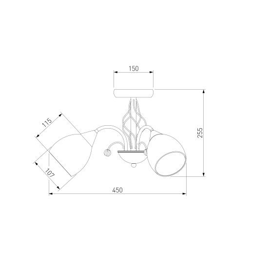 30026/3 / потолочный светильник /   античная бронза
