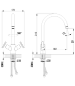 LEMARK Серия plus TREND. Смеситель для кухни с высоким поворотным изливом – LM1805C