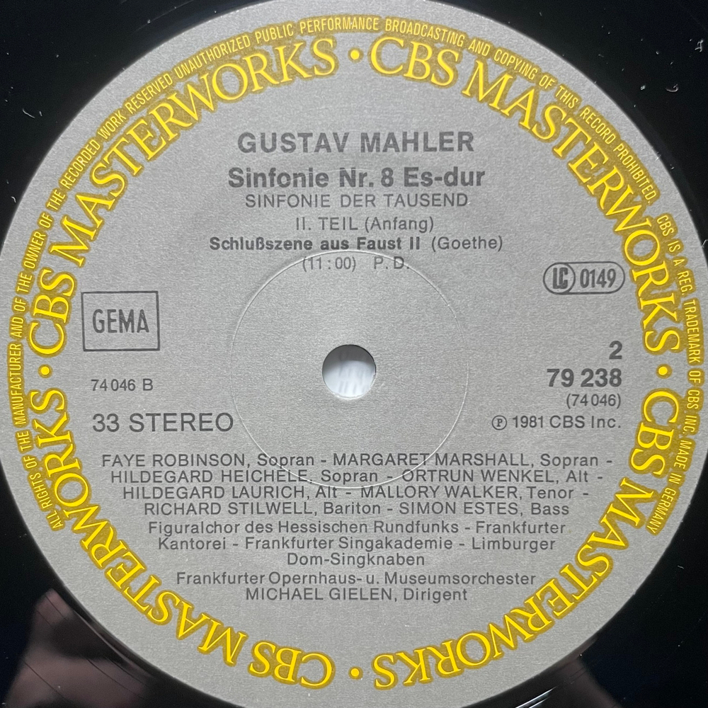 Малер - Симфония №8 2LP (Германия 1978г.)