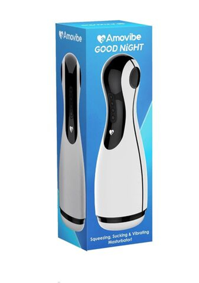 Белый инновационный мастурбатор Good night с имитацией орального секса (Цвет: белый)