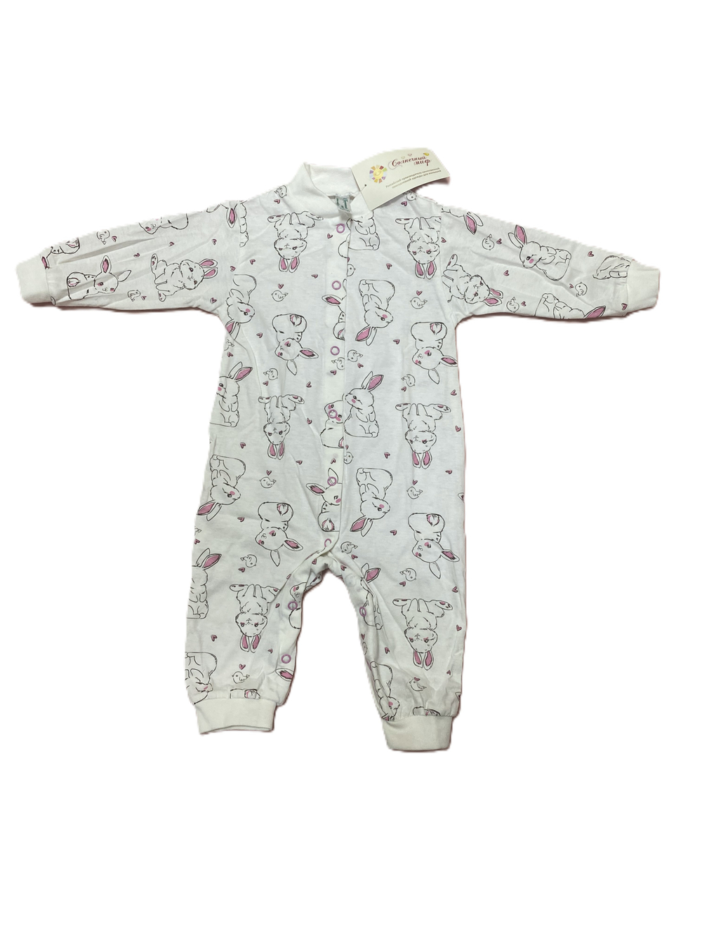 Комбинезон без ножек на кнопках из кулирки (100% хлопок) на рост 74 см