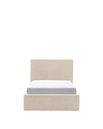 Кровать Nahiri бежевого цвета из шенилла с ящиком для хранения 90 x 200 см