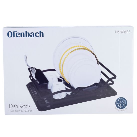 Сушилка для посуды Ofenbach NB 100402 (46,5х32х13,5 см) из алюминия с поддоном черная