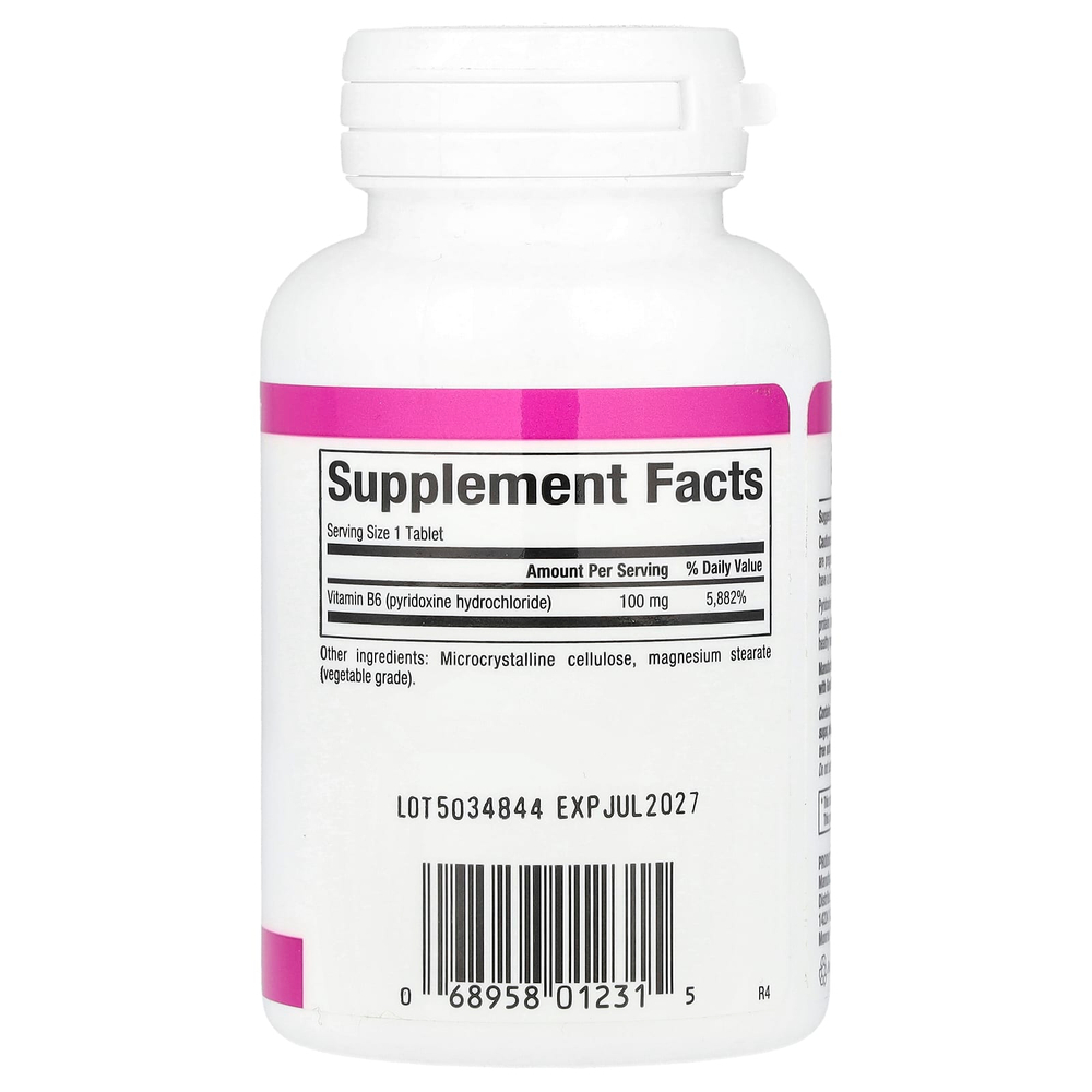Natural Factors, витамин B6, 100 мг, 90 таблеток