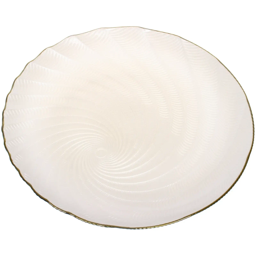 Тарелка стеклянная «Фьюжн» 32см перламутр