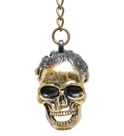 AM-1615 Брелок «Череп» (латунь, янтарь)