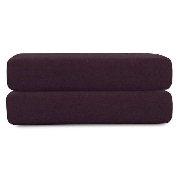 Простыня на резинке из стираного перкаля сливового цвета из коллекции essential, 180х200х30 см