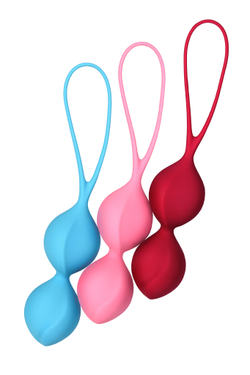 Набор вагинальных шариков Satisfyer  Balls C03 Double, силикон, ассорти,  3 см.
