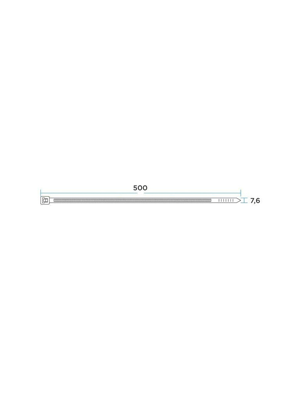 Хомут кабельный 7.6х500 нейл. бел. (уп.100шт) Rexant 07-0502