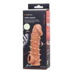 Телесная закрытая насадка 17,6см с пупырышками Kokos Cock Sleeve 005 Size L