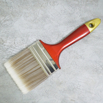 Кисть плоская 3" 75мм, искусственная мягкая щетина, деревянная лакированная ручка
