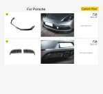 Карбоновая губа и диффузор для Porsche 718 982 Boxster/Cayman 2016+ Порше
