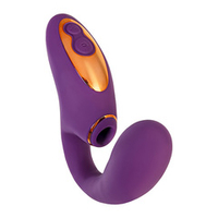 Фиолетовый вибромассажер с клиторальной стимуляцией ToyFa L'eroina Megam 561033