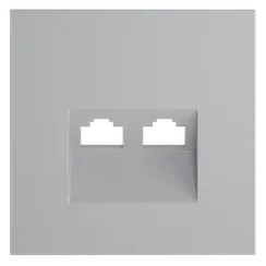 Накладка для розетки компьютерной двойной RJ45+RJ45 кат.6, S70 (серый)