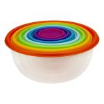 Миска пластик, кругл, 7 шт, 29.5 см, с крыш, Радуга, Idea, М1310, в асс