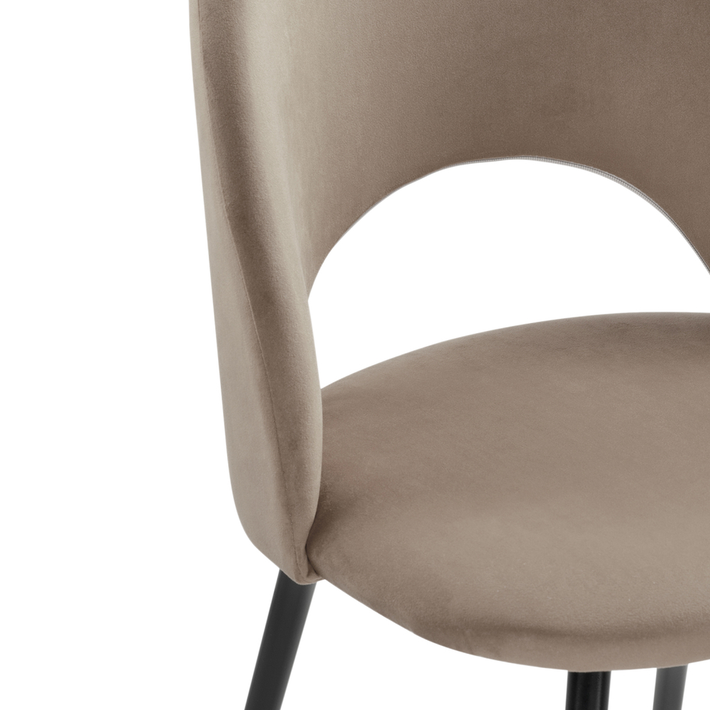 Стул на металлокаркасе Woodville Ирре светло-коричневый, черный глянец, ножки черные