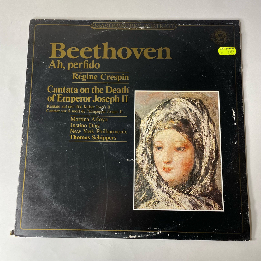 Винтажная виниловая пластинка LP Beethoven Бетховен, Ah Perfido Op 65, Cantana On The Death Of Emperor Joseph 2. Wo O 87 (Нидерланды 1983)