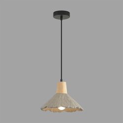 8351/1A SUSPENTIONI LN26 326 черный/серый/бежевый, металл/дерево/цемент Подвес E27 60W 220V EOLIANA