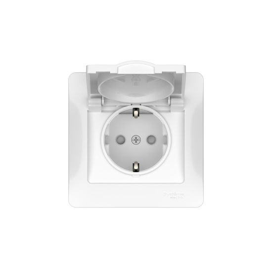 Розетка Glossa 16А IP20 с заземл. защ. шторки с крышкой быстрозажим. клем. в сборе бел. SE GSL000146S