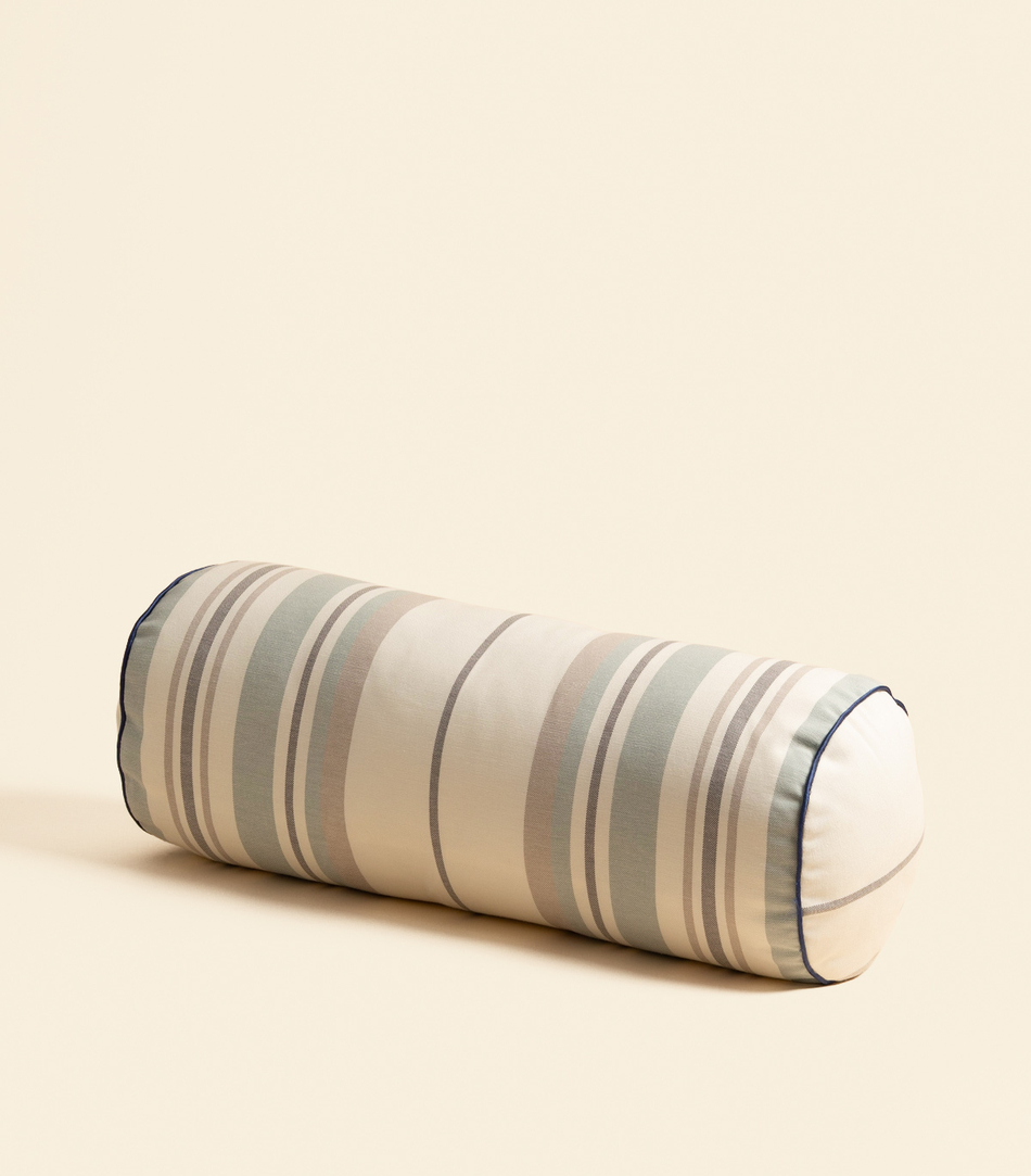 Подушка – Бирюзовая полоска, валик, 50 см | Сельская жизнь