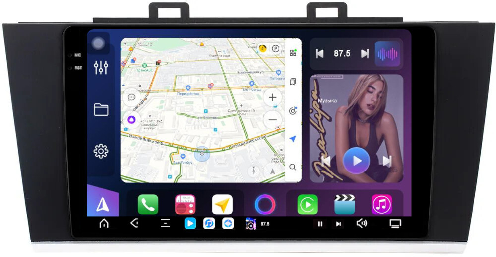 Магнитола для Subaru Outback 5, Legacy 6 2014-2020 - FarCar XXL557M монитор 9.5" 2K QLED на Android 14, TS20, 8+256Гб, CarPlay, 4G SIM-слот