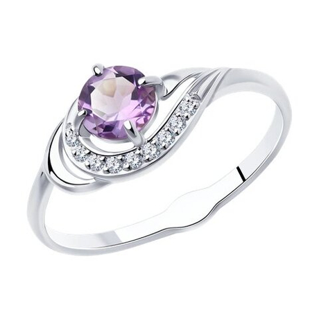 Кольцо из серебра с аметистами
