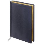 Ежедневник недатированный А5 138х213 мм BRAUBERG "Iguana" под кожу, 160 л., черный, 125089