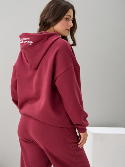 Костюм с брюками КБис-091/винный-п