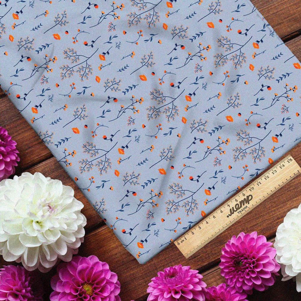 Ткань оксфорд 600 мелкие жёлтые цветы