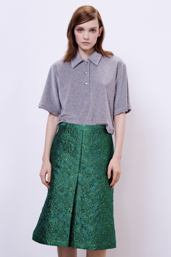 Юбка миди со складкой из жаккарда