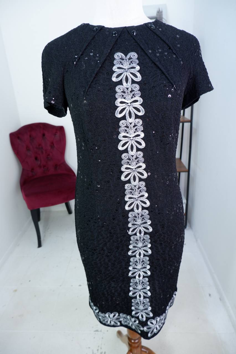 Платье Классик Т с контрастной вставкой, визуально 46 размер