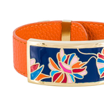 Браслет Fiore Luna на оранжевом кожаном ремешке CB13599-8