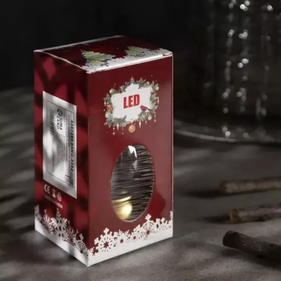 Светодиодный Золотистый фонарь 8×12×6 см., пластик, батарейки, теплые LED, Luazon Lighting (4357294)