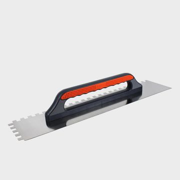 Гладилка DECOR 580х130 мм зуб 10х10 мм для штукатурных и плиточных работ. Нержавеющая полированная сталь.