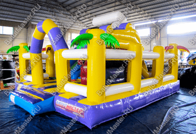 Коммерческий батут "Белый клык" с механизированной головой, размер 6*6*4 м