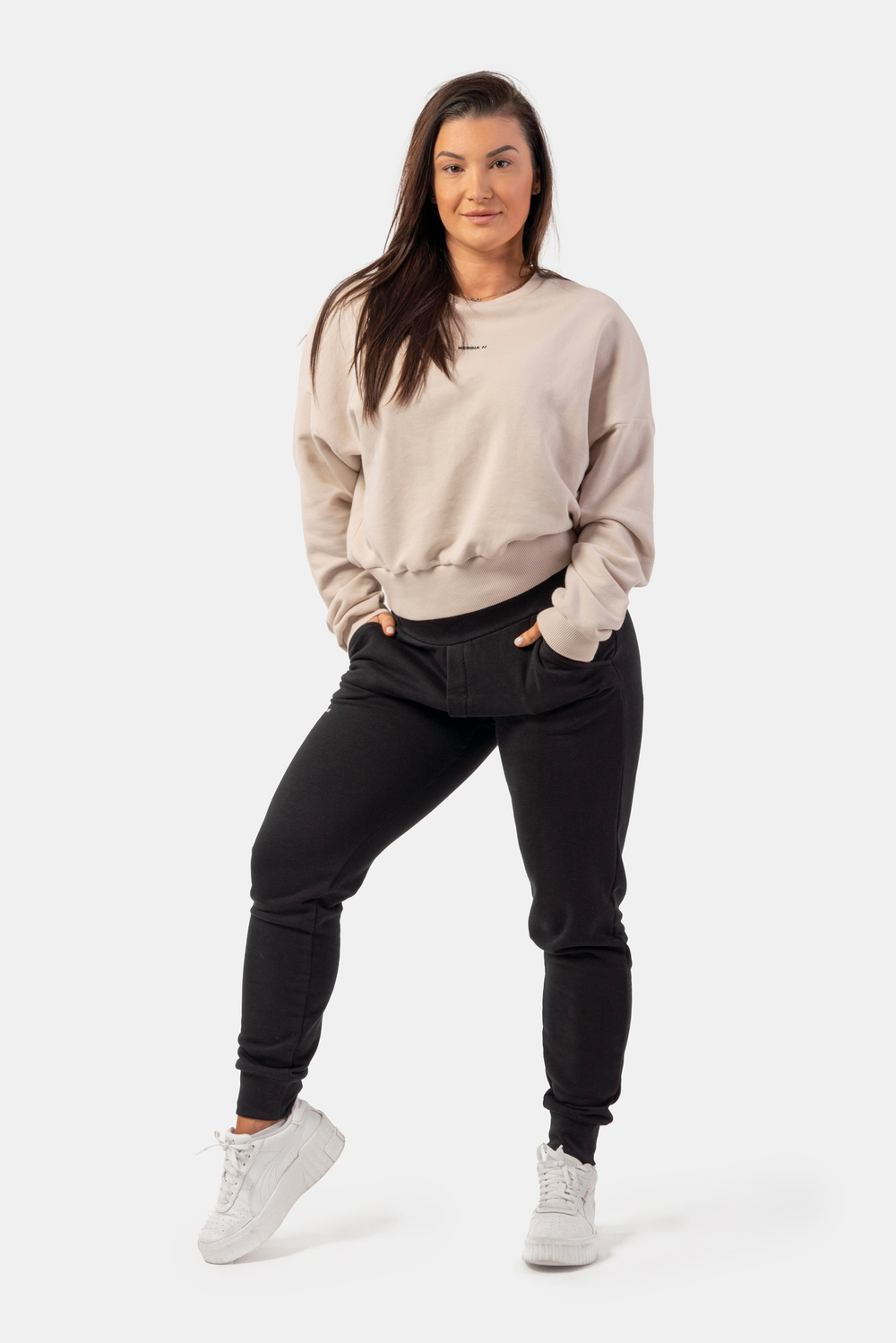 Брюки HIGH-WAIST LOOSE FIT SWEATPANTS "FEELING GOOD" 409 Черные