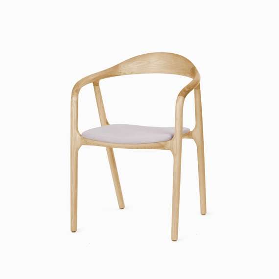 Стул с подлокотниками Esse Soft, бук, светло-серое сиденье