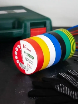 Изоляционная лента Изолента VISTO 19 мм 20 м 150 мкм, висто зеленая, профессиональная, 1 шт.