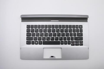 Верхняя панель с клавиатурой (топкейс) для ноутбука Lenovo Miix 2-11 раскладка - греческая, без подсветки, серая, без отпечатка пальца (90205286), оригинал