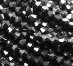 ББН008НН6 Хрустальные бусины "биконус", цвет: черный непрозрачный, размер 6 мм, кол-во: 39-40 шт.