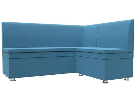 Диван кухонный угловой Уют правый угол, Амур 10 голубой, Рогожка, 124134