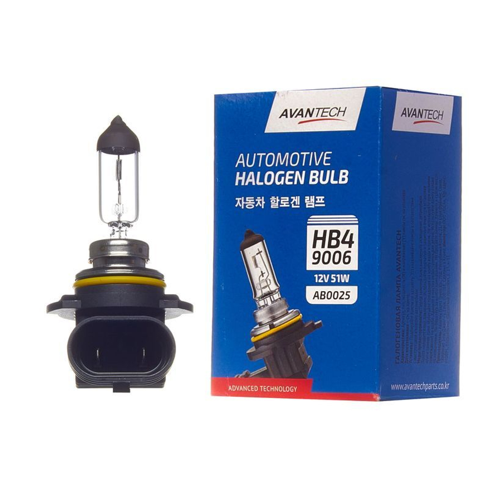 Лампа головного света Avantech 9006 (HB4) 12V 55W AB0025