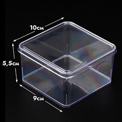 Креманка пластиковая Квадратная 350 мл с крышкой