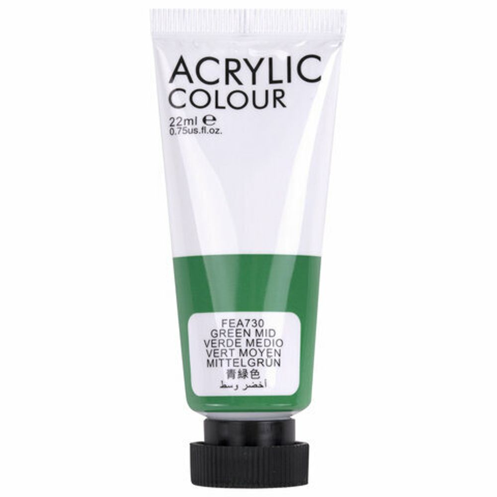 Краски акриловые художественные 8 цветов в тубах по 22 мл, BRAUBERG HOBBY, 192405